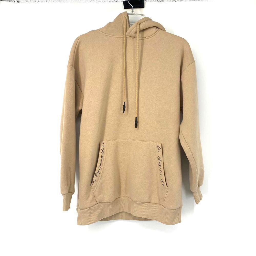 Forever 21 Beige/Tan drawstring hoodie sweatshirt Womens Sz S